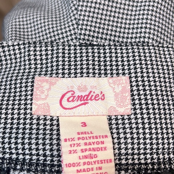 CANDIE'S Black & White Houndstooth Folded Hem Shorts-3 - Picture 3 of 3
